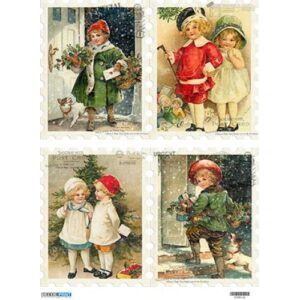 Hartie de orez Crăciun - Copii 3700113