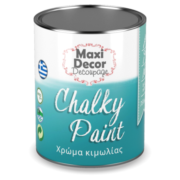 Chalky paint nr 500 alb 750 ml, mata, pentru tehnica shabby. Vopsea cretă pe bază de apă, cu uscare rapidă, cu aderență excelentă