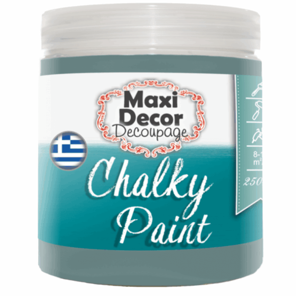 Vopsea Chalky mata pentru tehnica shabby. Se aplica cu pensula, trafalet si pistol de vopsit.