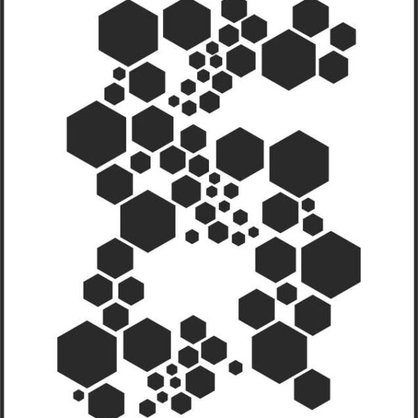Sablon-Stencil forme geometrice hexagon-GE017-21x30cm