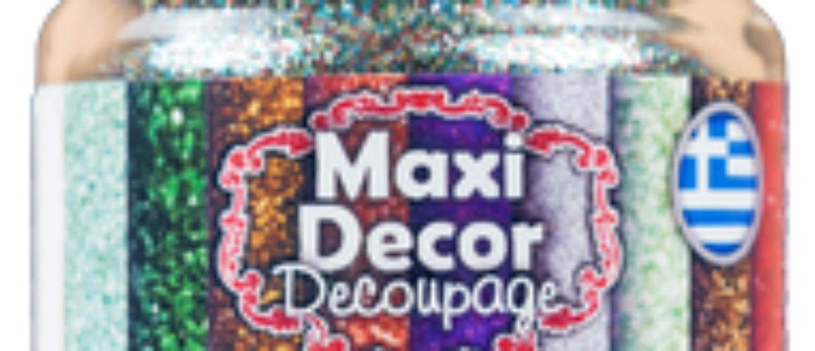 Glitter multicolor Maxi Decor 20gr. Pulbere cu sclipici în recipiente de sticlă și într-o varietate impresionantă de culori.