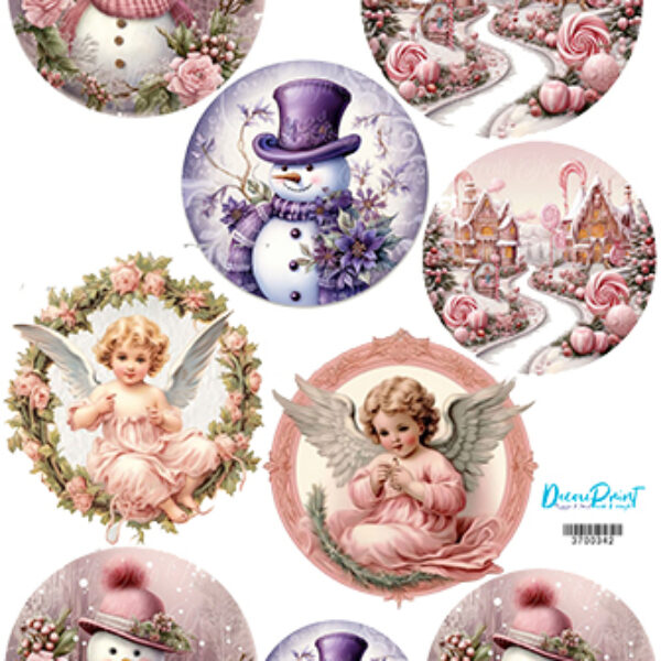 Hartie de orez decupaj globuri de Craciun 3700342. A3-30x42cm.38-40g. Aplicare cu adeziv soft decupaj Maxi Decor.