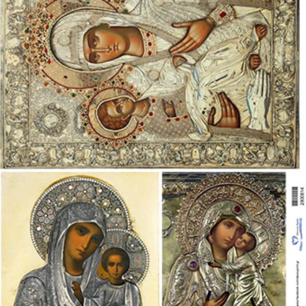 Hartie de orez decupaj Maica Domnului 2800814 A3-30x42cm  38-40g         Aplicare cu adeziv soft decupaj Maxi Decor. 