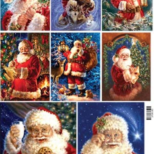 Hartie de orez decupaj Mos Craciun 3700185. A3-30x42cm.38-40g. Aplicare cu adeziv soft decupaj MaxiDecor.