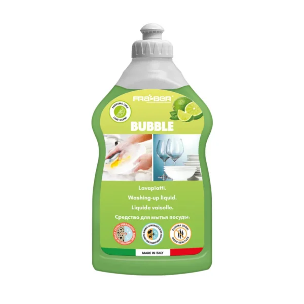 BUBBLE RINSE Produsul este formulat pentru a asigura vase și pahare uscate și strălucitoare la sfârșitul ciclului de spălare și uscare al mașinii de spălat vase.