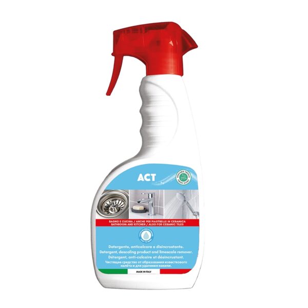 Soluție anticalcar FRA-BER Act 750 ml. Detergent spray anticalcar cu o acțiune puternică de detartrare.