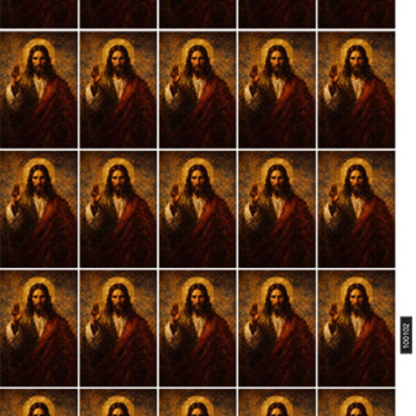 Icoană imprimată -Iisus Hristos-pe hârtie lucioasă- tat 100102. Special realizate pentru magneti, iconite, suveniruri.